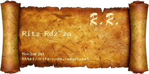 Ritz Róza névjegykártya